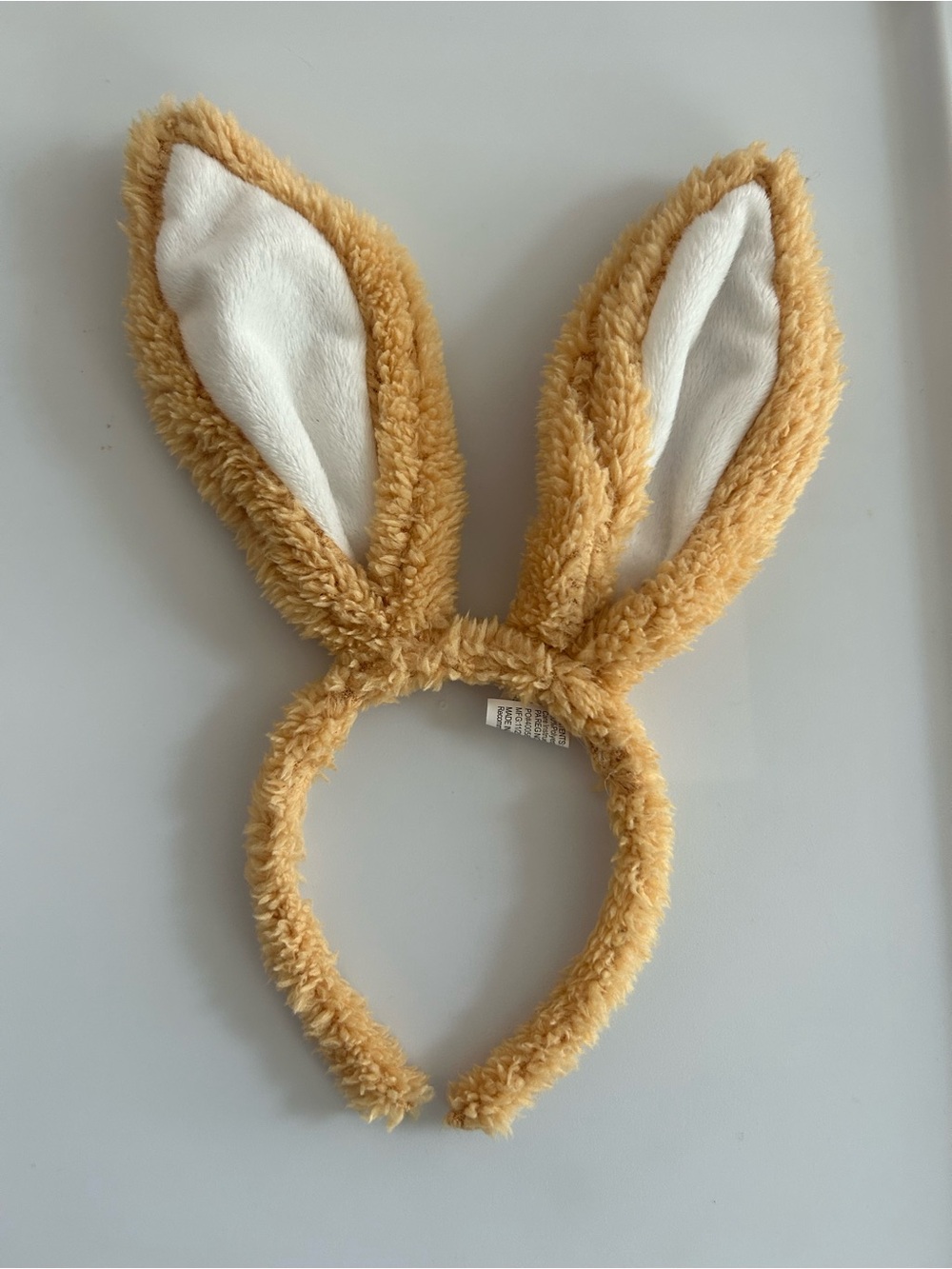 World Market Fuzzy Bunny Ears Headband Brown Tan Plush Costume Easter Halloween